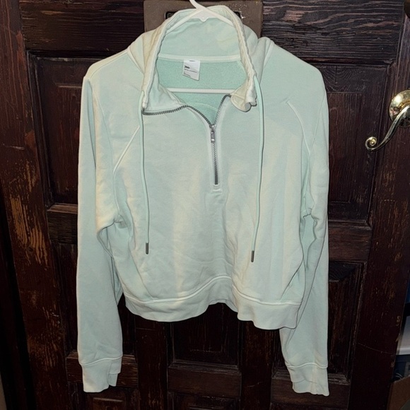 Women's Mint Green Half-Zip Pullover - Picture 1 of 4